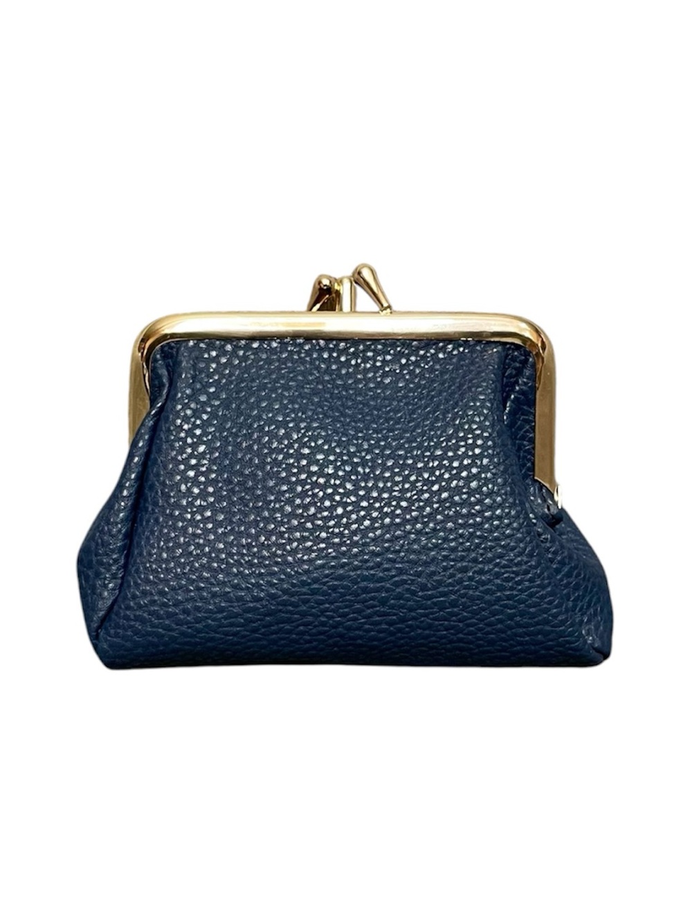 Buxton Classic Navy Leather Kiss-Lock Coin Purse